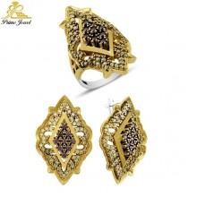 Gümüş Otantik Taşlı Set